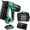 Metabo HPT NT1865DMSTM 18V MultiVolt Brushless Lithium-Ion Cordless 16-Gauge Straight Finish Nailer Kit (2 Ah)