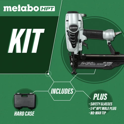 Metabo HPT NT65M2SM 16-Gauge 2-1/2 In. Oil-Free Straight Finish Nailer Kit 2 Metabo HPT NT65M2SM 16-Gauge 2-1/2 In. Oil-Free Straight Finish Nailer Kit - Image 2