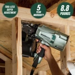 Metabo HPT NV83A5M Brushed 3-1/4 In. Coil Framing Nailer -Tool Store mhpnnv83a5m b