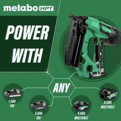 Factory Reconditioned Metabo HPT NT1865DMSM 18V Brushless Lithium-Ion 16 Gauge Cordless Straight Brad Nailer Kit (3 Ah) -Tool Store mhprnt1865dmsm b