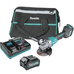 Makita GAG06M1 40V Max XGT Brushless Lithium-Ion 4-1/2 In./5 In. Cordless Paddle Switch Angle Grinder Kit With Electric Brake And AWS (4 Ah)