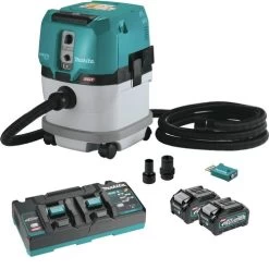 Makita GCV04PMUX 40V MAX XGT Brushless Lithium-Ion Cordless 4 Gallon HEPA Filter Dry Dust Extractor Kit With 2 Batteries (4 Ah)