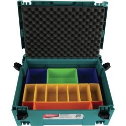Makita P-83652 MAKPAC Interlocking Case Insert Tray With Colored Compartments And Foam Lid -Tool Store mktnp 83652 d