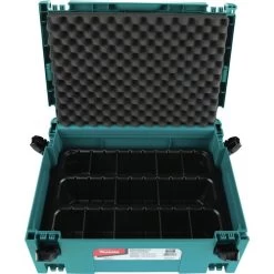Makita P-83696 MAKPAC Interlocking Case 3 Row Insert Tray With 6 Dividers And Foam Lid -Tool Store mktnp 83696 d