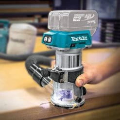 Makita XTR01Z 18V LXT Brushless Lithium-Ion Cordless Compact Router (Tool Only) -Tool Store mktnxtr01z c