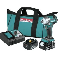 Makita XWT16T 18V LXT Brushless 4 Speed Lithium-Ion 3/8 In. Cordless Square Drive Impact Wrench With Friction Ring Anvil And 2 Batteries (5 Ah)