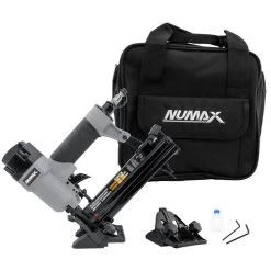 NuMax SFBC940 Pneumatic 4-in-1 18 Gauge 1-5/8 In. Mini Flooring Nailer And Stapler With Canvas Bag
