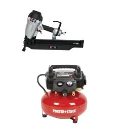 Factory Reconditioned Porter-Cable C2002R-FR350BR-BNDL 22 Degree 3-1/2 In. Full Round Head Framing Nailer With Air Compressor