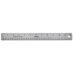 Universal UNV59023 Stainless Steel 12 In. Standard/Metric Ruler With Cork Back And Hanging Hole